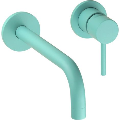 Miscelatore per lavabo a parete modello tondo in colore azzurro acqua Pollini Jessy Color MXLIMCMMCA6 Azzurro Acqua (1/5)