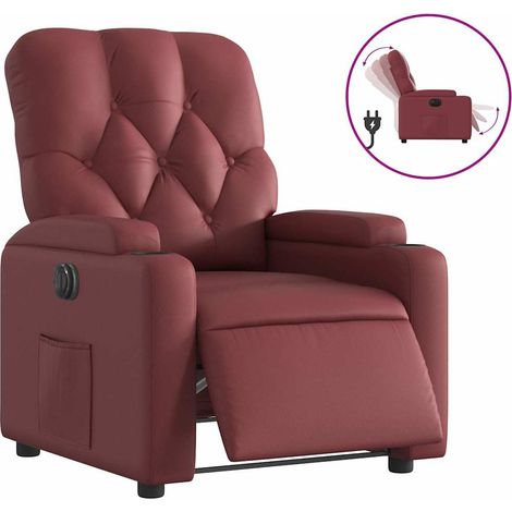 Maison Exclusive - Relaxsessel Elektrisch Weinrot Kunstleder