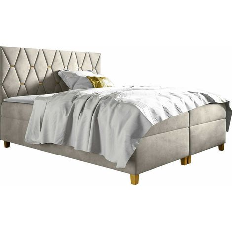 Lit boxspring Nemus, Fresh 1, Continental, Double, 160x200, Tissu, Disponible, 160x208x110cm (1/5)