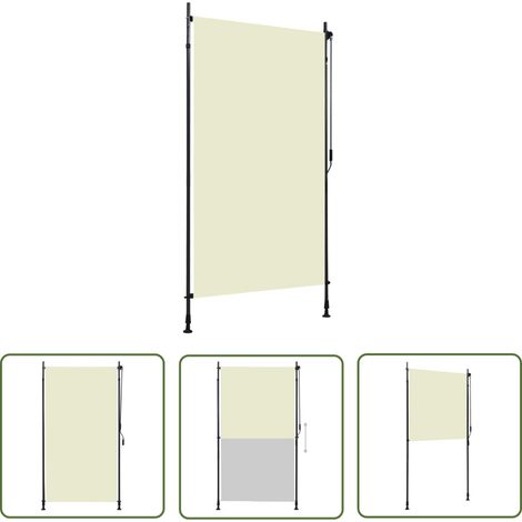 The Living Store Store roulant d'extérieur 120 x 270 cm Crème - Store Extérieur - Stores Verticaux - Intimité Jardin - Ombre Terrasse - Store Manuel (1/5)