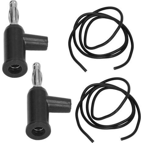 Kit 10 paires de cordons de test banane 4mm, fils 1mm², noir, pour mesures électriques, connecteurs bananes mâles, outillage électronique, lot de testeurs. (1/5)