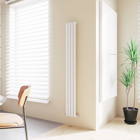 Acezanble Vertical Oval Column Radiator Central Heating Rad 1800x236mm Single White