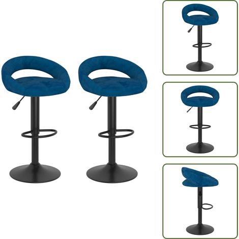 The Living Store Taburetes de cocina 2 unidades terciopelo azul - Taburetes de bar