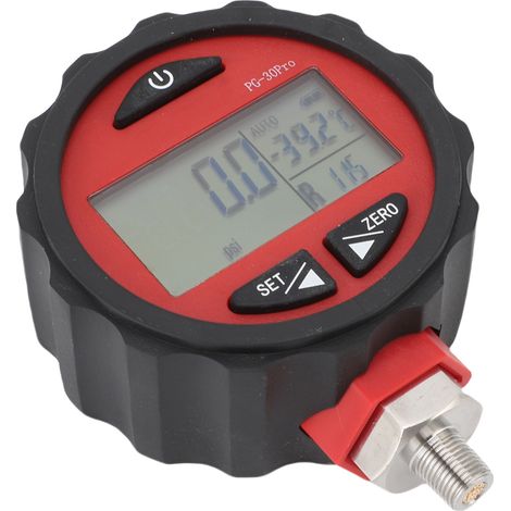 Testeur de pression numérique 1/8 NPT -14,5-800 psi -0,1-5,5 MPa ±0,5 % de la pleine échelle, écran LCD rouge (1/5)