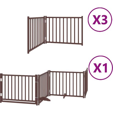 Maison Exclusive - Cancello Cani Porta Pieghevole Marrone 10 Pannelli 800cm Pioppo