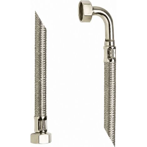 Flexible Inox Coudé STANDARD - Sanitario - Ø13mm con guarnizione - Femmina/Femmina 20x27 - 700mm