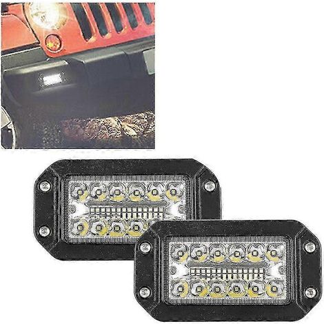 Lot de 2 projecteurs de travail encastrés 12 V 6 pouces avec 26 LED ultra-lumineuses pour phares de voiture + (trec) (1/5)