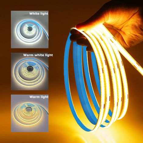 COB-LED-Lichtstreifen, 5 m, warmes Licht, superhell, flexibel und zuschneidbar, ideal für die Innendekoration (ohne Stromversorgung) (1/4)