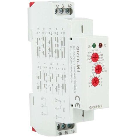 Relais temporisé GRT8-M1 avec 10 fonctions 35MM montage rail DIN AC/DC 12V 240V 50-60Hz (1/5)