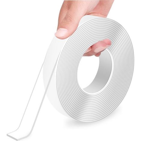 Ruban adhésif Double face extra fort - de 6 mètres-3cm de large-imperméable à l'eau et réutilisable-montage-Nano-ruban adhésif-emplois-transparent (1/5)