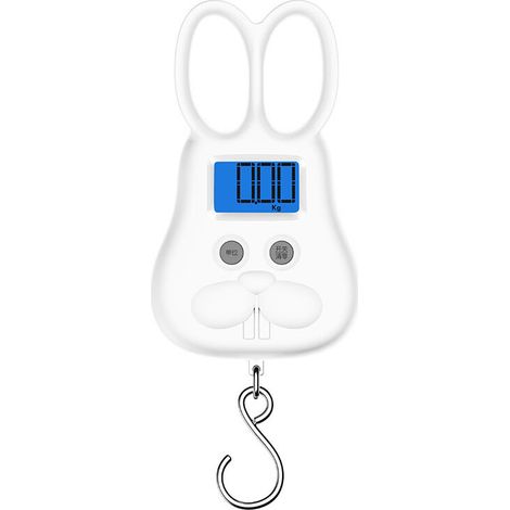 Lot de 2 pèse-bagages électroniques rechargeables en forme de lapin, max 50 kg, fonction tare – DELKEVIC