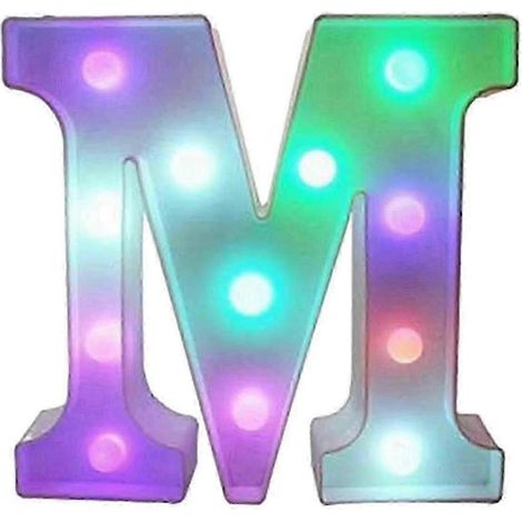 Lettres lumineuses LED colorées avec télécommande, initiales lumineuses pour bar et fête, décoration pour la maison - 25-26 pouces (1/5)