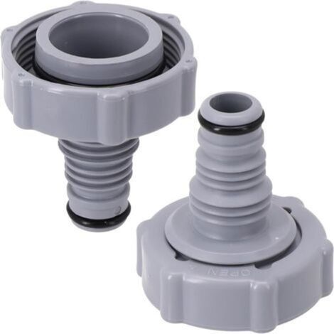 Lot de 2 vannes de vidange P6H1419 pour tuyau de piscine, adaptateur de remplacement, grises, faciles à installer (1/5)