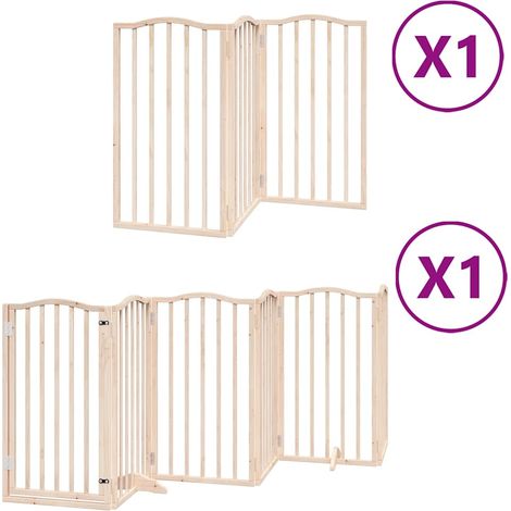 Maison Exclusive - Cancello per Cani con Porta Pieghevole 9 Pannelli 450 cm Pioppo