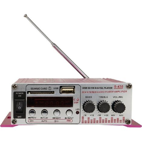 Trade Shop - Amplificatore S-430 Hi-fi Usb Per Auto Car Audio Stereo Mp3 Mp4 Cd Mini Digitale -