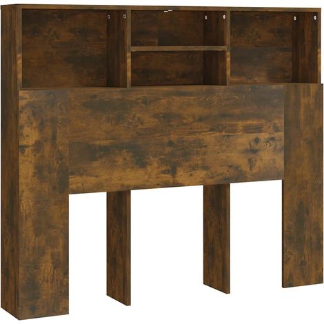 Mueble cabecero roble ahumado 120x19x103,5 cm vidaXL