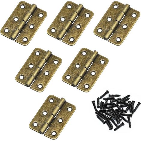 20 pezzi 5 cm cerniere per porte pieghevoli retrò - cerniere per porte in legno spesso con antichità per ferramenta, armadi, porte, cassetti ecc. (bronzo antico)