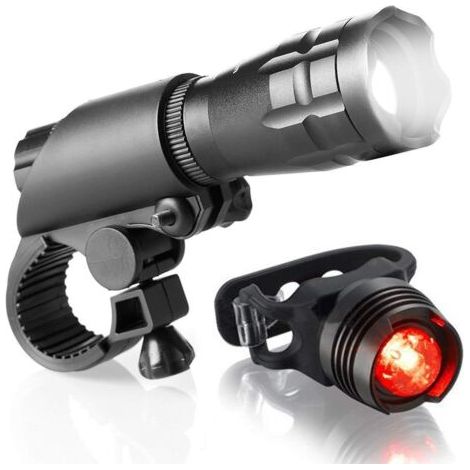 5W Mountainbike-Scheinwerfer-Set, Fahrradtaschenlampe, Zoom, wiederaufladbar, starkes Licht (Stil 4) (1/4)