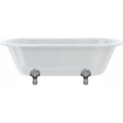 Baignoire îlot WINDSOR Burlington 1700 x 750 x 630 mm avec 4 pieds classiques chromés - Aquatop (1/3)