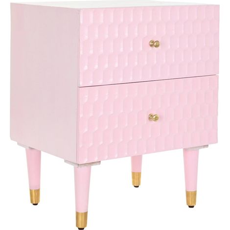 Table de chevet rose élégante et pratique - Rose pâle douceur métallique (1/5)