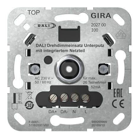 GIRA DALI 202700 INSERT DE VARIATEUR ROTATIF UP AVEC BLOC D'ALIMENTATION