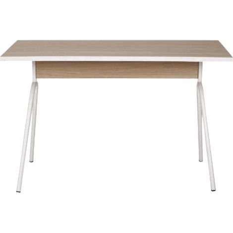 Bureau Pieds Métal Arc Chêne et Blanc L 120 H 75 P 60 cm (1/5)