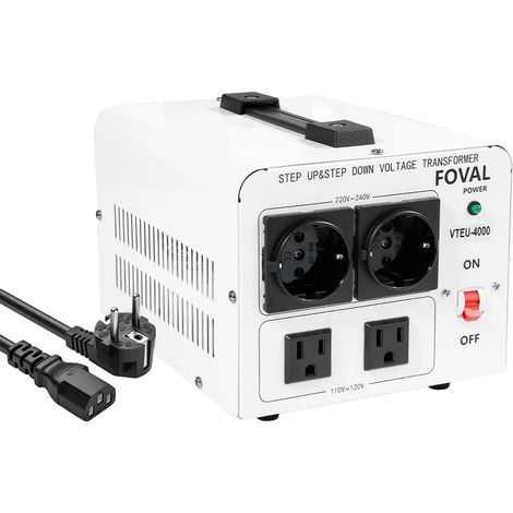 Convertisseur de tension, fonction d'élévation et d'abaissement, haute capacité de puissance, 4000VA-2EU-2US, 110V-220V-a (1/2)
