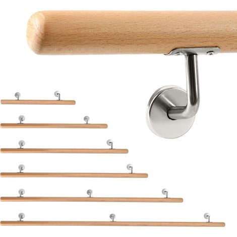 SWANEW Corrimano in faggio 50cm supporto per balaustra con supporto angolare