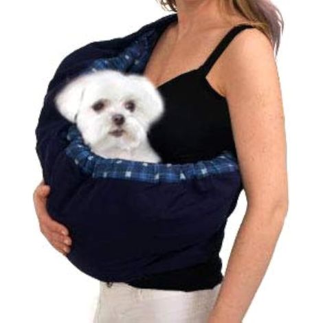 Pet Shoulder Bag, Cat Belly Bag, Shoulder Bag for Cats Puppies Adjustable (Blue Plaid)
