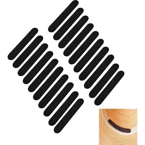 20 parches para sombreros - Almohadilla de ajuste de espuma - Tira de forro de espuma autoadhesiva - para todo tipo de sombreros - Negro (1/5)