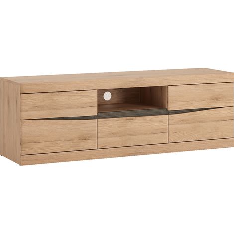 TV Lowboard mit 2 Türen, 1 Schubkasten SANFORD-129 in Eiche hell Nb., B/H/T: ca. 150/50/40 cm (1/5)