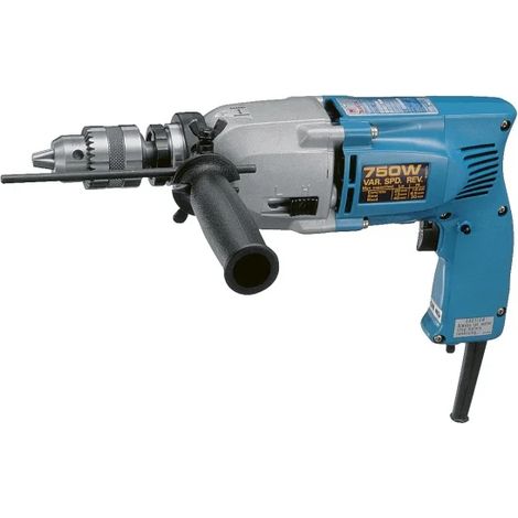 Makita – Perceuse à percussion 750W – 2 vitesses – Carter aluminium – Variateur électronique – Mandrin 13mm – Accessoires inclus (1/2)