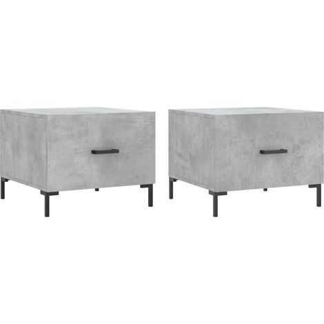 Set di 2 comodini con cassetto 50 x 50 x 40 cm in legno ingegnerizzato grigio e ferro DEC040406