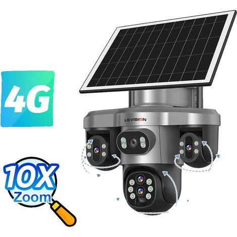 Cámara de vigilancia, zoom óptico 10x, detección PIR e IA, versión 4G SIM Cam (1/2)
