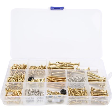 E-Gitarren-Schraubenset, Metallschrauben, Federgurt-Druckknopf-Sortiment, Reparaturbefestigungen, Gold (1/5)