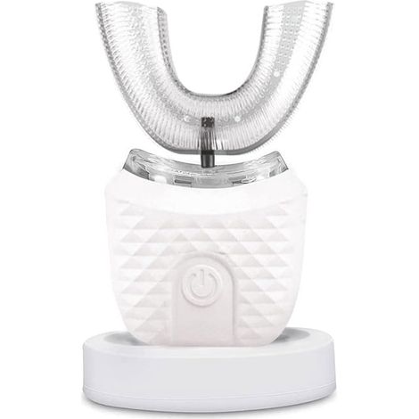 Brosse à Dents à Ultrasons, Brosse à Dents électrique, Brosse à Dents Ultrasonique Automatique à 360 °, Instrument de Blanchiment des Dents à Froid Brosse à Dents, IPX7 étanche (blanc)