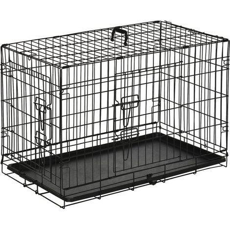 Cage de transport PawHut, boîte de transport, cage en fil de fer, cage pliable en métal pour chien D00-022 (1/5)