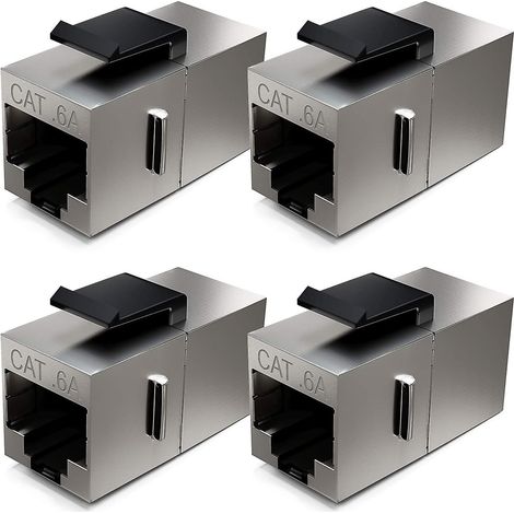 modules Keystone CAT6a, câble de brassage blindé, connecteur de couplage, 2 prises RJ45, panneau de brassage réseau compatible avec extension Keystone (1/4)