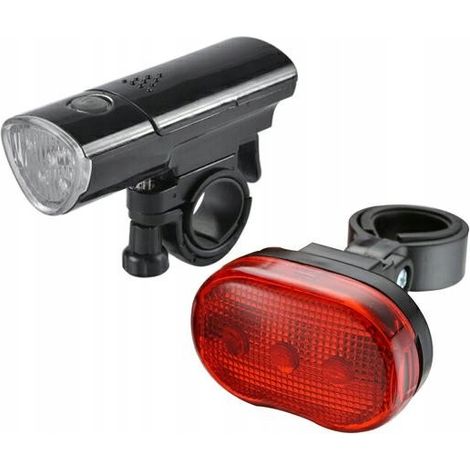 Juego de luces LED para bicicleta, delanteras y traseras, impermeables, 8 diodos por bicicleta. (1/2)