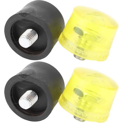 Lot de 2 Têtes de Rechange pour Marteau en Caoutchouc, Embouts de Rechange pour Marteau à Tête de Frappe, Ensemble D'accessoires pour Maillet Jaune Noir(Φ30mm) (1/5)