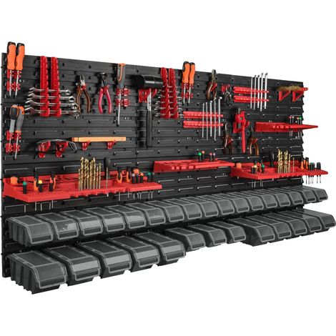 Pannello portautensili, 172 cm x 78 cm, materiale plastico, montaggio a parete, 30 scomparti, ideale per l'organizzazione (1/5)