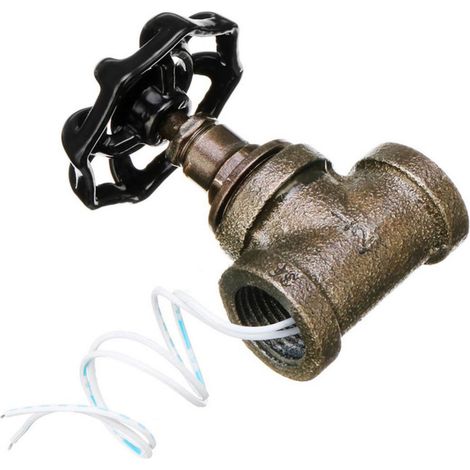 Válvula de cierre steampunk vintage de 1/2 pulgada con válvula de hierro y cable metálico para luces de loft con tuberías de agua. (1/5)