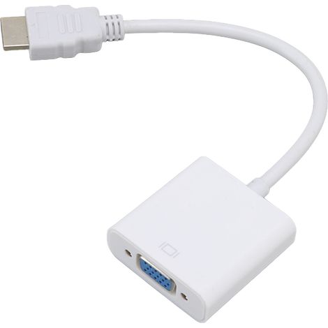 Convertisseur HDMI VGA 1080P 1.4 Blanc - Adaptateur Vidéo Universel pour PC, Écran, Projecteur