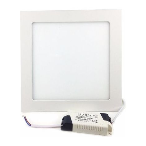 Silamp – Spot LED extra plat carré 18W – Blanc chaud 2300K – 1260 lumens – Angle d'éclairage 120° – Installation encastrée ou saillie (1/5)