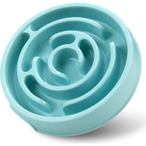 1 gamelle anti-glouton, conception lente pour chiens, antidérapante, en plastique, dimensions 20,5 x 20,5 x 3,5 cm, pour réduire l’ingestion rapide (1/5)