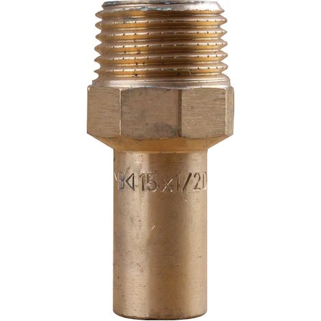 Raccord laiton à sertir et à visser - Manchon Mâle Ø15 - Mâle x1/2"(15/21) (1/3)