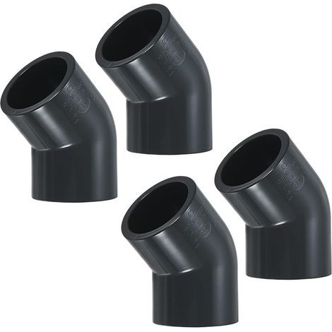 4-Pcs Adaptateur À 45 Degrés, Raccord De Tuyau UPVC Coude À 45 Degrés, Schedule 80, Raccord De Tuyau PVC Pour Ligne D'Eau [Gris] (1/4)