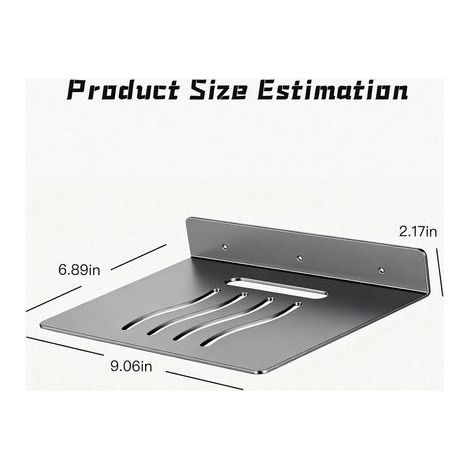 Étagère murale pour routeur - étagère métallique - gain de place - grise - 23 x 17,5 cm (1/5)