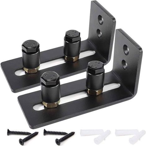 Ronte,Verstellbare Bodenführungsrolle für Schiebetüren im Scheunentor-Stil,schwarz,Superleichtgängig und leise,2 Rollen,2er-Pack