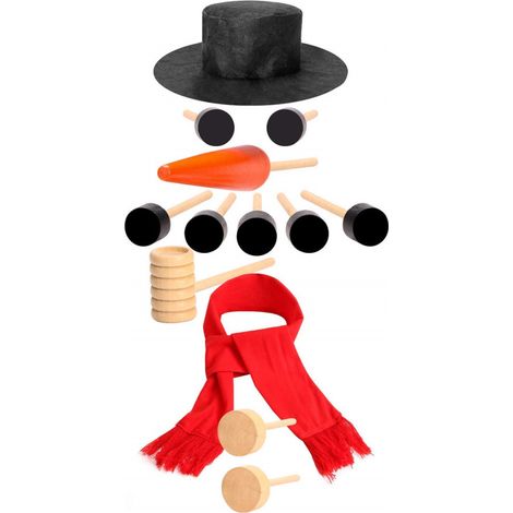 Kit de 13 accessoires de décoration de bonhomme de neige pour l'extérieur, idéal pour les enfants. Décorations de Noël hivernales. (1/5)